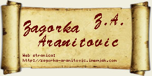 Zagorka Aranitović vizit kartica